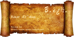 Baur Édua névjegykártya